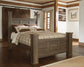 Juararo Queen Poster Bed with Mirrored Dresser, Chest and Nightstand at Towne & Country Furniture (AL) furniture, home furniture, home decor, sofa, bedding