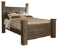 Juararo Queen Poster Bed with Mirrored Dresser and 2 Nightstands at Towne & Country Furniture (AL) furniture, home furniture, home decor, sofa, bedding