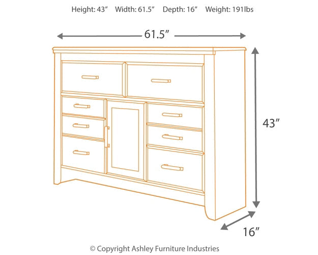 Juararo Six Drawer Dresser at Towne & Country Furniture (AL) furniture, home furniture, home decor, sofa, bedding