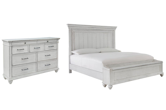 Kanwyn King Panel Bed with Storage with Dresser at Towne & Country Furniture (AL) furniture, home furniture, home decor, sofa, bedding