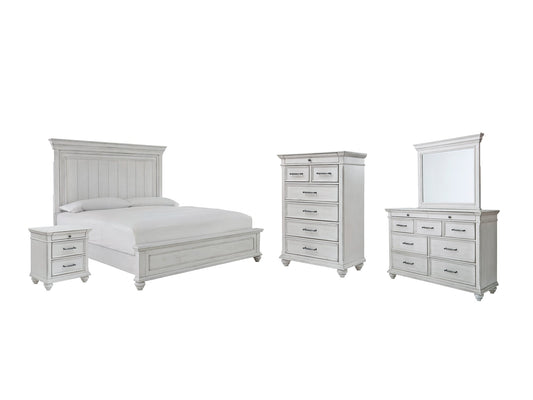 Kanwyn Queen Panel Bed with Mirrored Dresser, Chest and Nightstand at Towne & Country Furniture (AL) furniture, home furniture, home decor, sofa, bedding