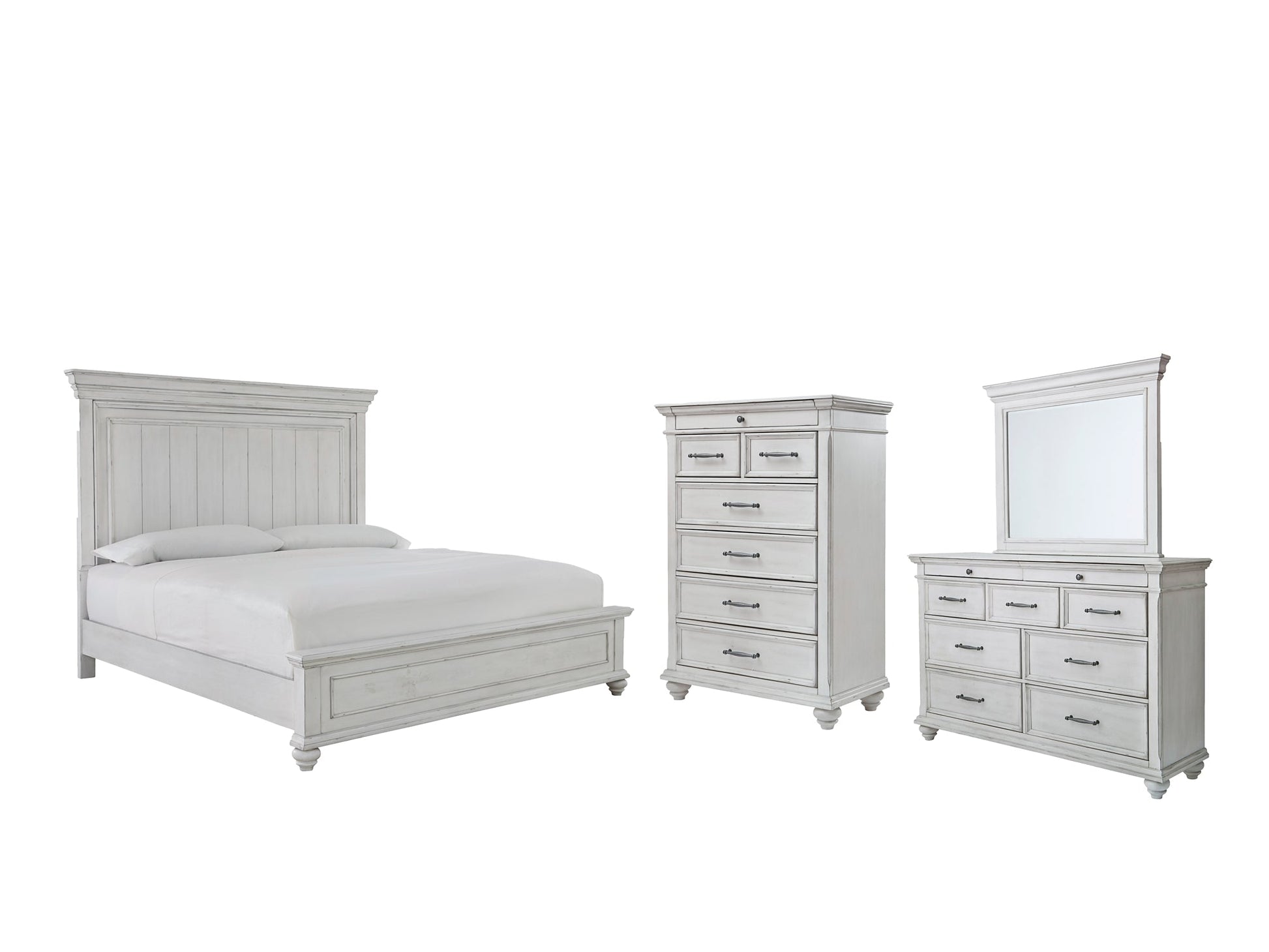 Kanwyn Queen Panel Bed with Mirrored Dresser and Chest at Towne & Country Furniture (AL) furniture, home furniture, home decor, sofa, bedding