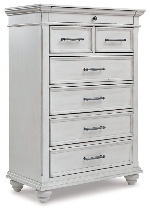 Kanwyn Queen Panel Bed with Mirrored Dresser and Chest at Towne & Country Furniture (AL) furniture, home furniture, home decor, sofa, bedding