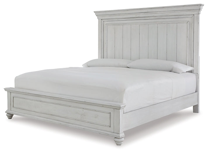 Kanwyn Queen Panel Bed with Mirrored Dresser at Towne & Country Furniture (AL) furniture, home furniture, home decor, sofa, bedding