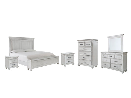 Kanwyn Queen Panel Bed with Storage with Mirrored Dresser, Chest and 2 Nightstands at Towne & Country Furniture (AL) furniture, home furniture, home decor, sofa, bedding