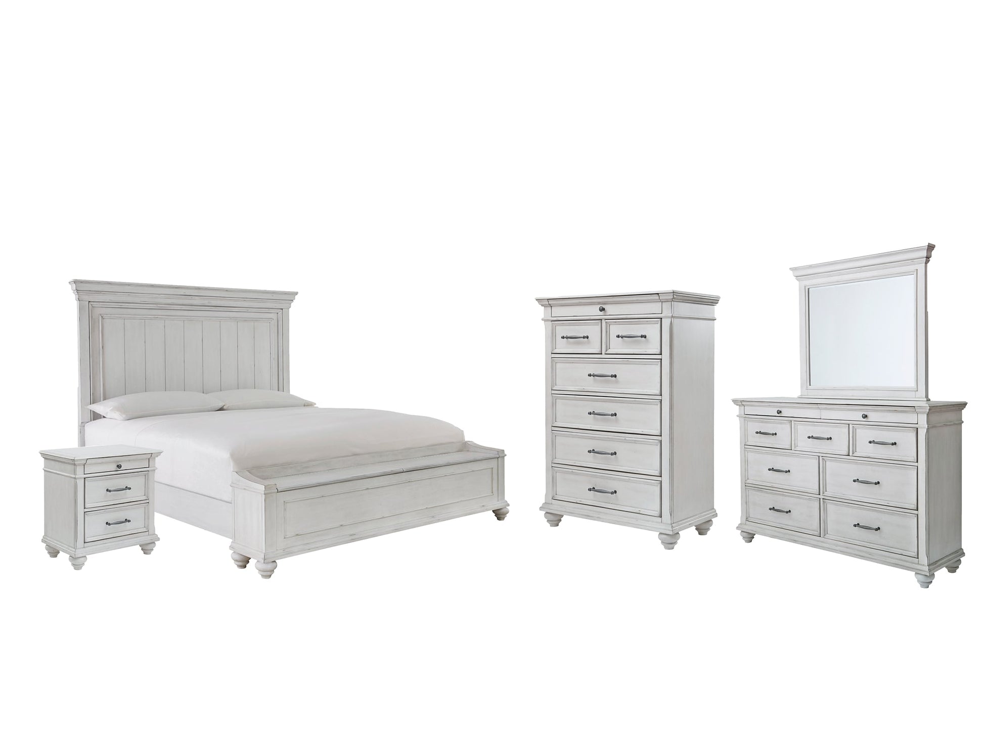 Kanwyn Queen Panel Bed with Storage with Mirrored Dresser, Chest and Nightstand at Towne & Country Furniture (AL) furniture, home furniture, home decor, sofa, bedding