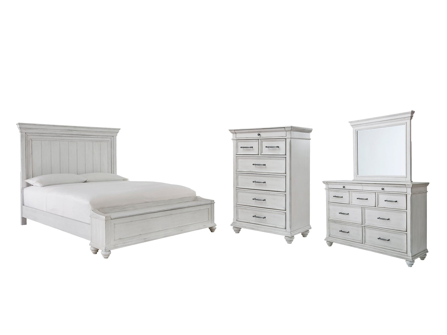Kanwyn Queen Panel Bed with Storage with Mirrored Dresser and Chest at Towne & Country Furniture (AL) furniture, home furniture, home decor, sofa, bedding