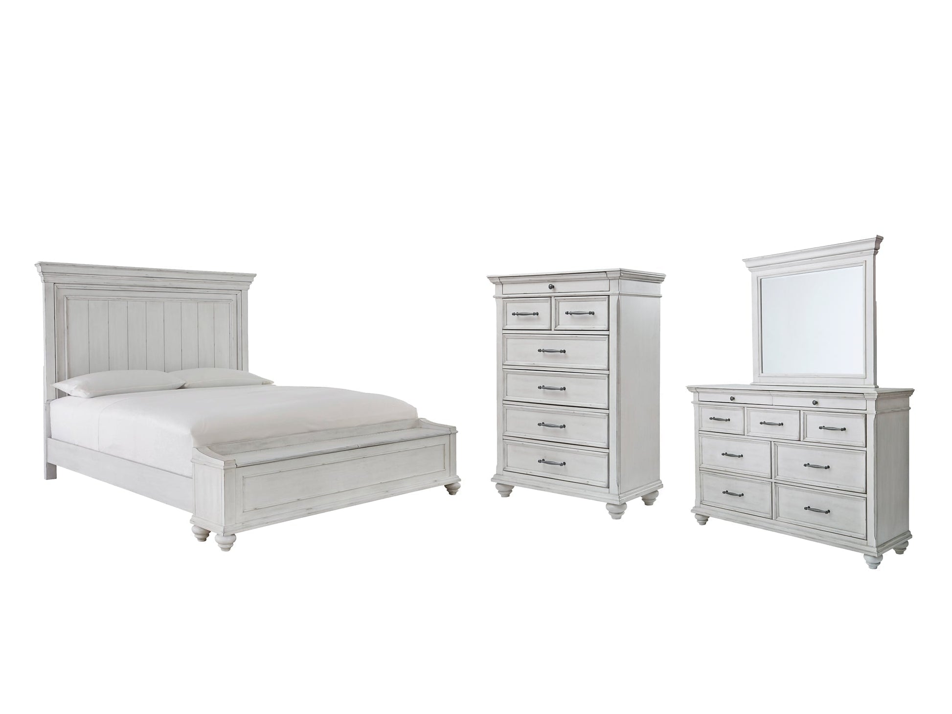 Kanwyn Queen Panel Bed with Storage with Mirrored Dresser and Chest at Towne & Country Furniture (AL) furniture, home furniture, home decor, sofa, bedding