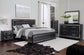 Kaydell King/California King Upholstered Panel Headboard with Mirrored Dresser and 2 Nightstands at Towne & Country Furniture (AL) furniture, home furniture, home decor, sofa, bedding
