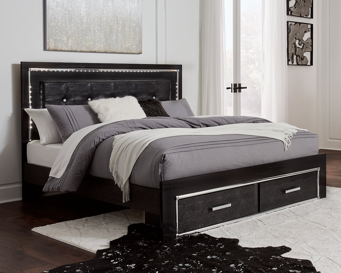 Kaydell King Panel Bed with Storage with Dresser at Towne & Country Furniture (AL) furniture, home furniture, home decor, sofa, bedding