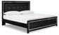 Kaydell King Upholstered Panel Bed with Mirrored Dresser and 2 Nightstands at Towne & Country Furniture (AL) furniture, home furniture, home decor, sofa, bedding