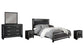 Kaydell King Upholstered Panel Bed with Mirrored Dresser and 2 Nightstands at Towne & Country Furniture (AL) furniture, home furniture, home decor, sofa, bedding
