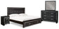 Kaydell King Upholstered Panel Bed with Mirrored Dresser and Nightstand at Towne & Country Furniture (AL) furniture, home furniture, home decor, sofa, bedding