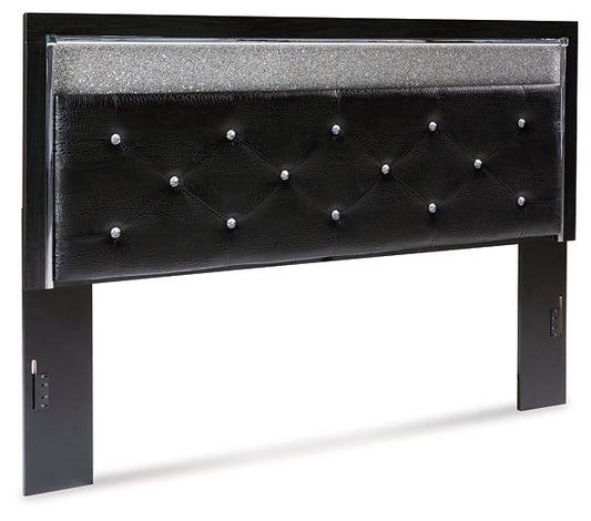 Kaydell King Upholstered Panel Headboard with Mirrored Dresser, Chest and Nightstand at Towne & Country Furniture (AL) furniture, home furniture, home decor, sofa, bedding