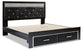 Kaydell King Upholstered Panel Storage Platform Bed with Mirrored Dresser and Chest at Towne & Country Furniture (AL) furniture, home furniture, home decor, sofa, bedding