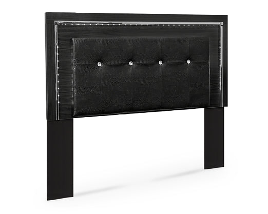 Kaydell Queen/Full Upholstered Panel Headboard with Mirrored Dresser and 2 Nightstands at Towne & Country Furniture (AL) furniture, home furniture, home decor, sofa, bedding