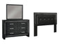 Kaydell Queen/Full Upholstered Panel Headboard with Mirrored Dresser at Towne & Country Furniture (AL) furniture, home furniture, home decor, sofa, bedding