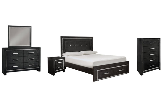 Kaydell Queen Panel Bed with Storage with Mirrored Dresser, Chest and Nightstand at Towne & Country Furniture (AL) furniture, home furniture, home decor, sofa, bedding