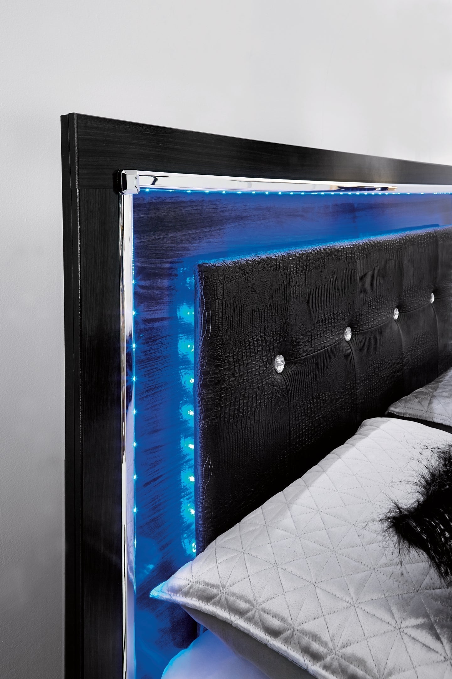 Kaydell Queen Panel Bed with Storage with Mirrored Dresser and 2 Nightstands at Towne & Country Furniture (AL) furniture, home furniture, home decor, sofa, bedding