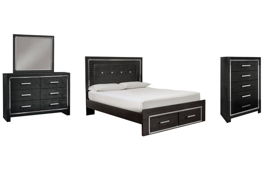 Kaydell Queen Panel Bed with Storage with Mirrored Dresser and Chest at Towne & Country Furniture (AL) furniture, home furniture, home decor, sofa, bedding