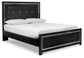 Kaydell Queen Upholstered Panel Bed with Mirrored Dresser at Towne & Country Furniture (AL) furniture, home furniture, home decor, sofa, bedding
