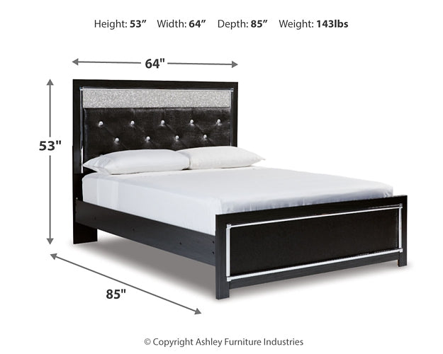 Kaydell Queen Upholstered Panel Bed with Mirrored Dresser at Towne & Country Furniture (AL) furniture, home furniture, home decor, sofa, bedding