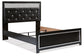 Kaydell Queen Upholstered Panel Bed with Mirrored Dresser at Towne & Country Furniture (AL) furniture, home furniture, home decor, sofa, bedding