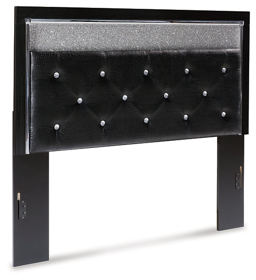 Kaydell Queen Upholstered Panel Headboard with Mirrored Dresser and Chest at Towne & Country Furniture (AL) furniture, home furniture, home decor, sofa, bedding