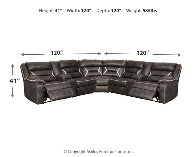 Kincord 3-Piece Power Reclining Sectional at Towne & Country Furniture (AL) furniture, home furniture, home decor, sofa, bedding