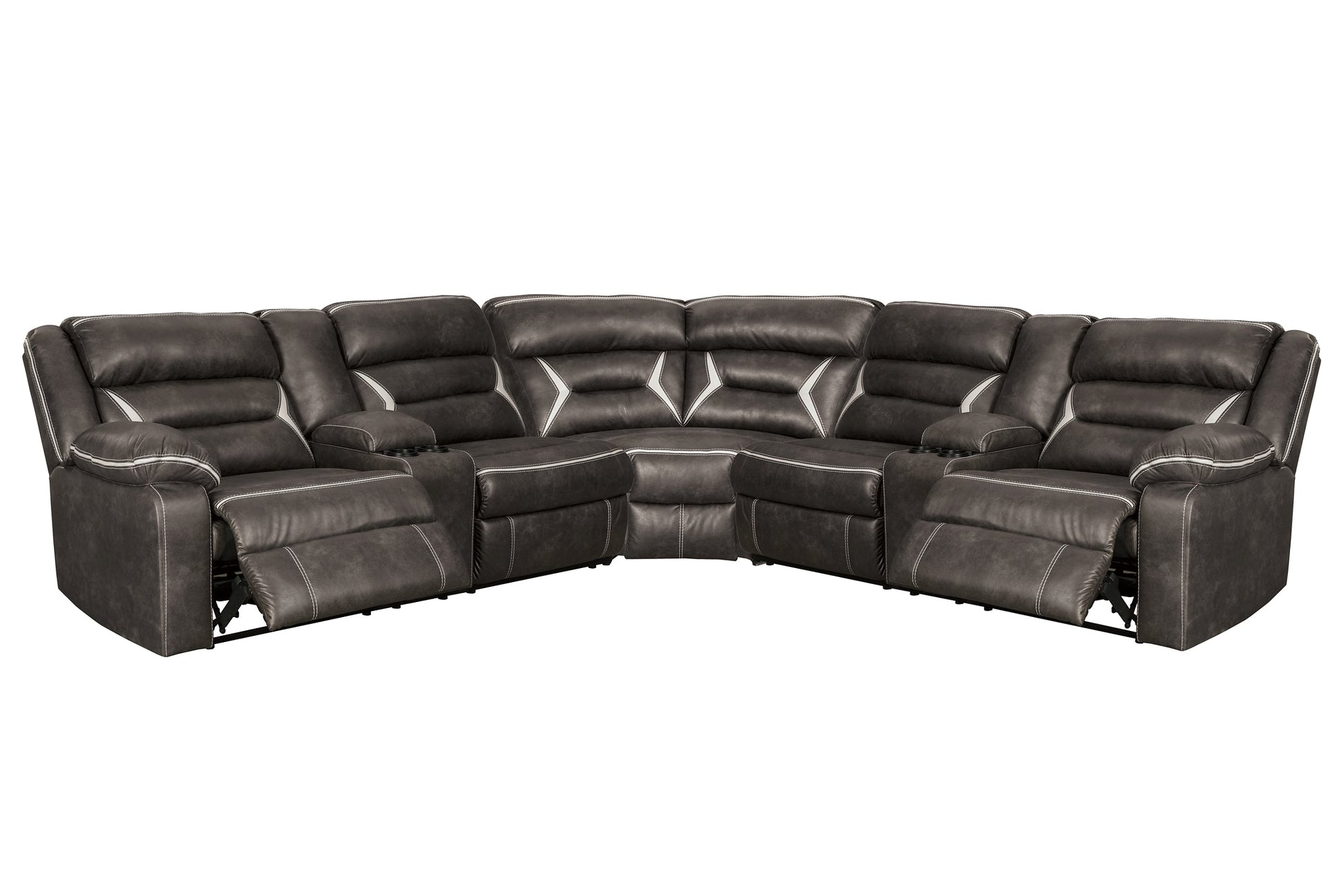 Kincord 3-Piece Sectional with Recliner at Towne & Country Furniture (AL) furniture, home furniture, home decor, sofa, bedding