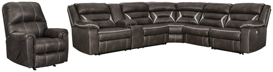 Kincord 4-Piece Sectional with Recliner at Towne & Country Furniture (AL) furniture, home furniture, home decor, sofa, bedding