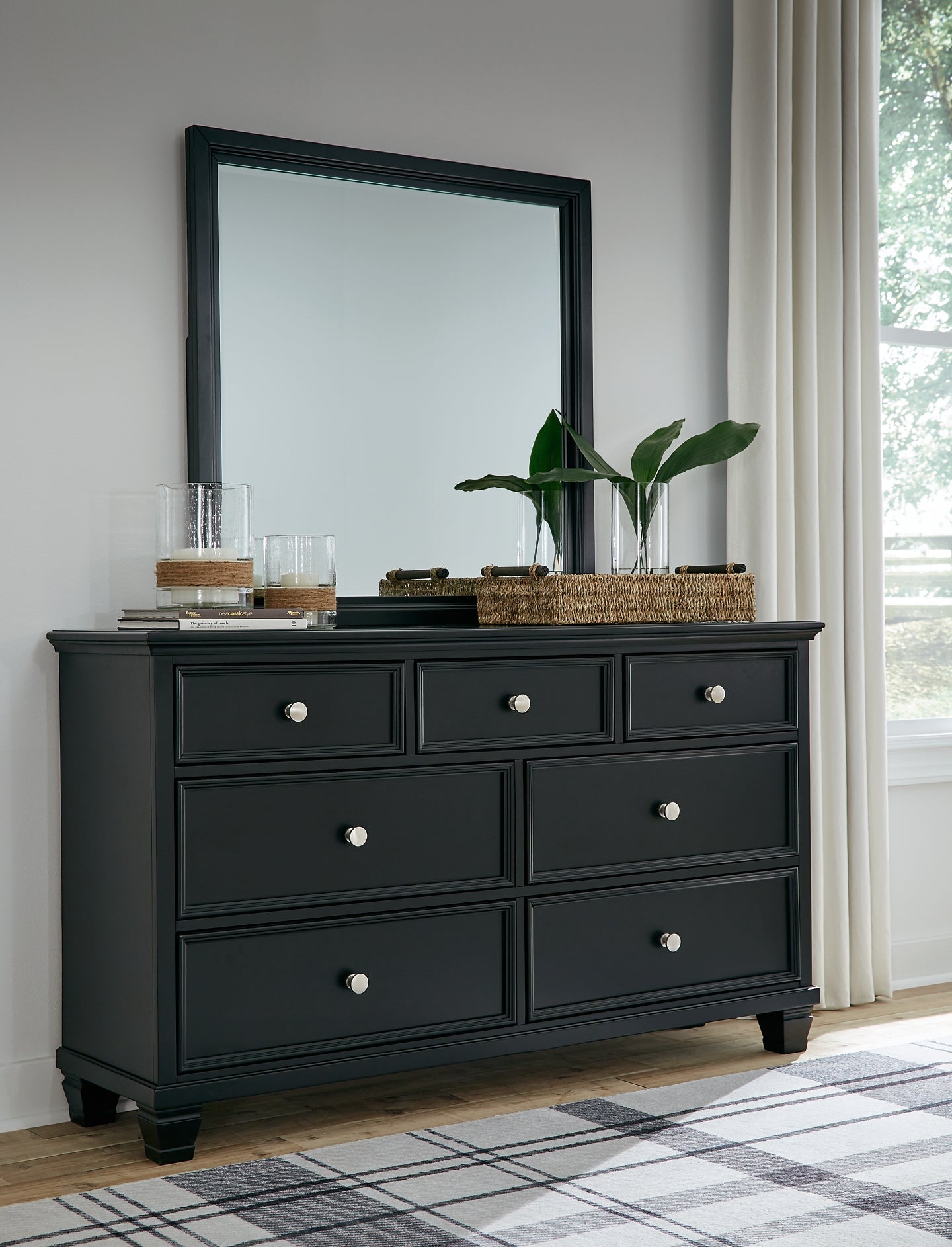 Lanolee California King Panel Bed with Mirrored Dresser and 2 Nightstands at Towne & Country Furniture (AL) furniture, home furniture, home decor, sofa, bedding