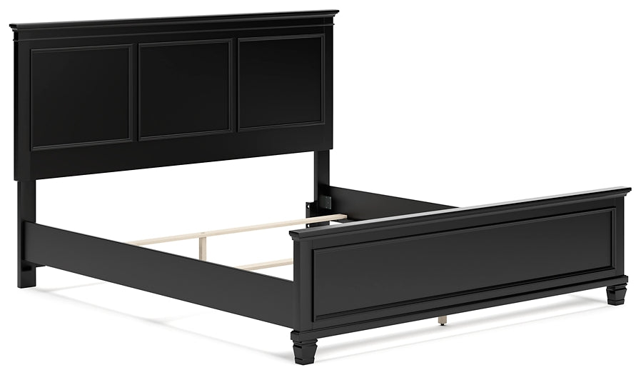 Lanolee California King Panel Bed with Mirrored Dresser and 2 Nightstands at Towne & Country Furniture (AL) furniture, home furniture, home decor, sofa, bedding