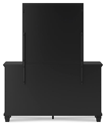 Lanolee California King Panel Bed with Mirrored Dresser and Nightstand at Towne & Country Furniture (AL) furniture, home furniture, home decor, sofa, bedding