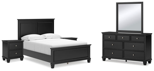 Lanolee Full Panel Bed with Mirrored Dresser and 2 Nightstands at Towne & Country Furniture (AL) furniture, home furniture, home decor, sofa, bedding