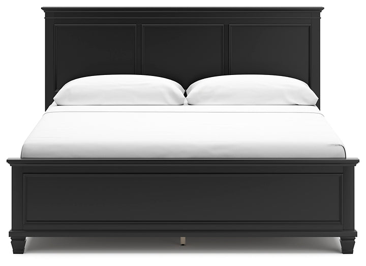 Lanolee King Panel Bed with Mirrored Dresser, Chest and Nightstand at Towne & Country Furniture (AL) furniture, home furniture, home decor, sofa, bedding