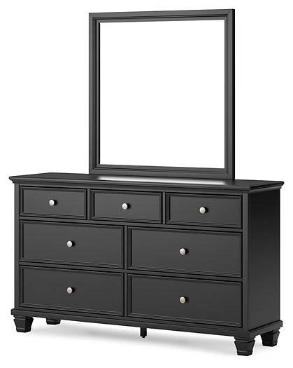 Lanolee King Panel Bed with Mirrored Dresser and Chest at Towne & Country Furniture (AL) furniture, home furniture, home decor, sofa, bedding