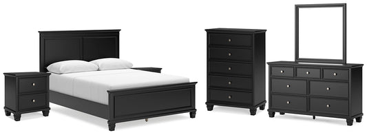 Lanolee Queen Panel Bed with Mirrored Dresser, Chest and 2 Nightstands at Towne & Country Furniture (AL) furniture, home furniture, home decor, sofa, bedding