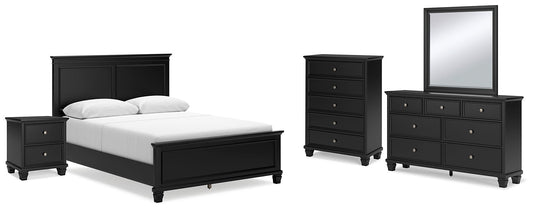Lanolee Queen Panel Bed with Mirrored Dresser, Chest and Nightstand at Towne & Country Furniture (AL) furniture, home furniture, home decor, sofa, bedding