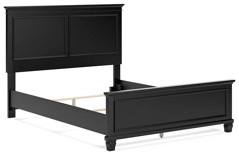 Lanolee Queen Panel Bed with Mirrored Dresser and 2 Nightstands at Towne & Country Furniture (AL) furniture, home furniture, home decor, sofa, bedding