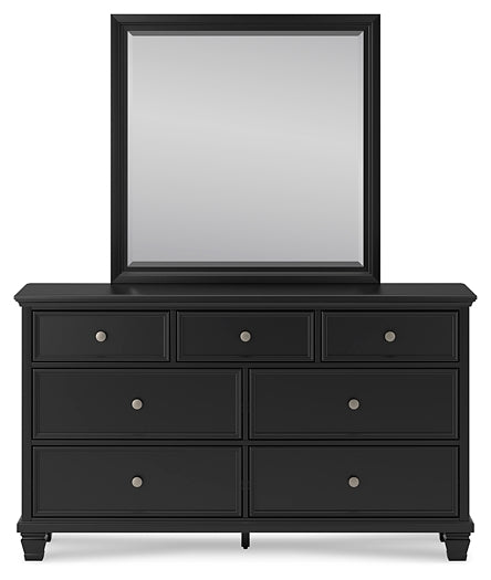 Lanolee Queen Panel Bed with Mirrored Dresser and Chest at Towne & Country Furniture (AL) furniture, home furniture, home decor, sofa, bedding