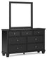Lanolee Queen Panel Bed with Mirrored Dresser and Chest at Towne & Country Furniture (AL) furniture, home furniture, home decor, sofa, bedding
