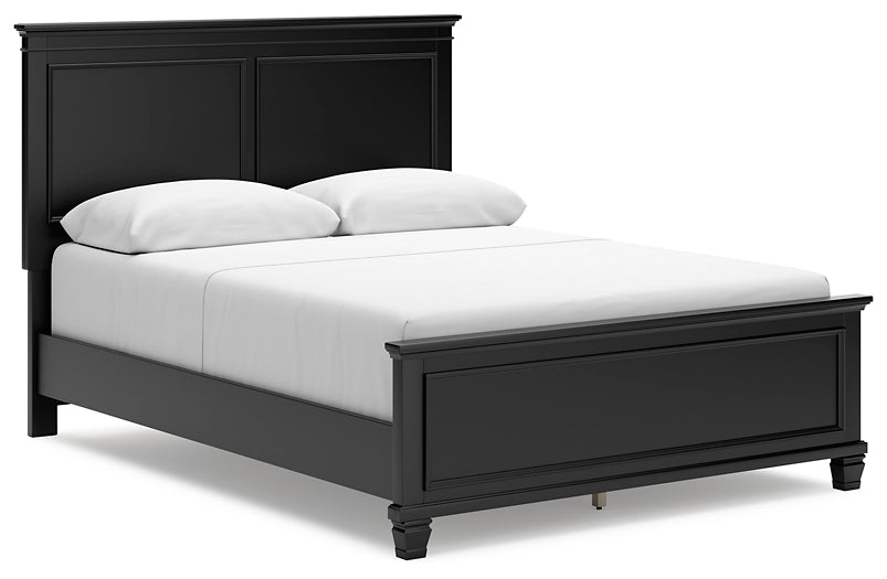 Lanolee Queen Panel Bed with Mirrored Dresser and Chest at Towne & Country Furniture (AL) furniture, home furniture, home decor, sofa, bedding