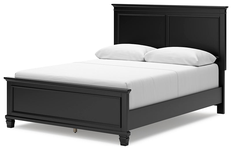 Lanolee Queen Panel Bed with Mirrored Dresser and Chest at Towne & Country Furniture (AL) furniture, home furniture, home decor, sofa, bedding