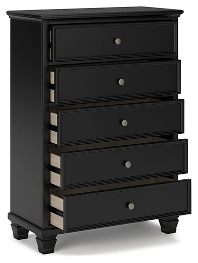 Lanolee Queen Panel Bed with Mirrored Dresser and Chest at Towne & Country Furniture (AL) furniture, home furniture, home decor, sofa, bedding