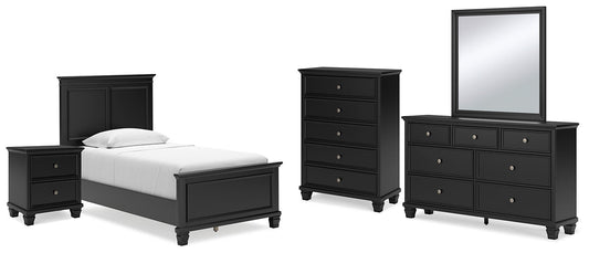 Lanolee Twin Panel Bed with Mirrored Dresser, Chest and Nightstand at Towne & Country Furniture (AL) furniture, home furniture, home decor, sofa, bedding