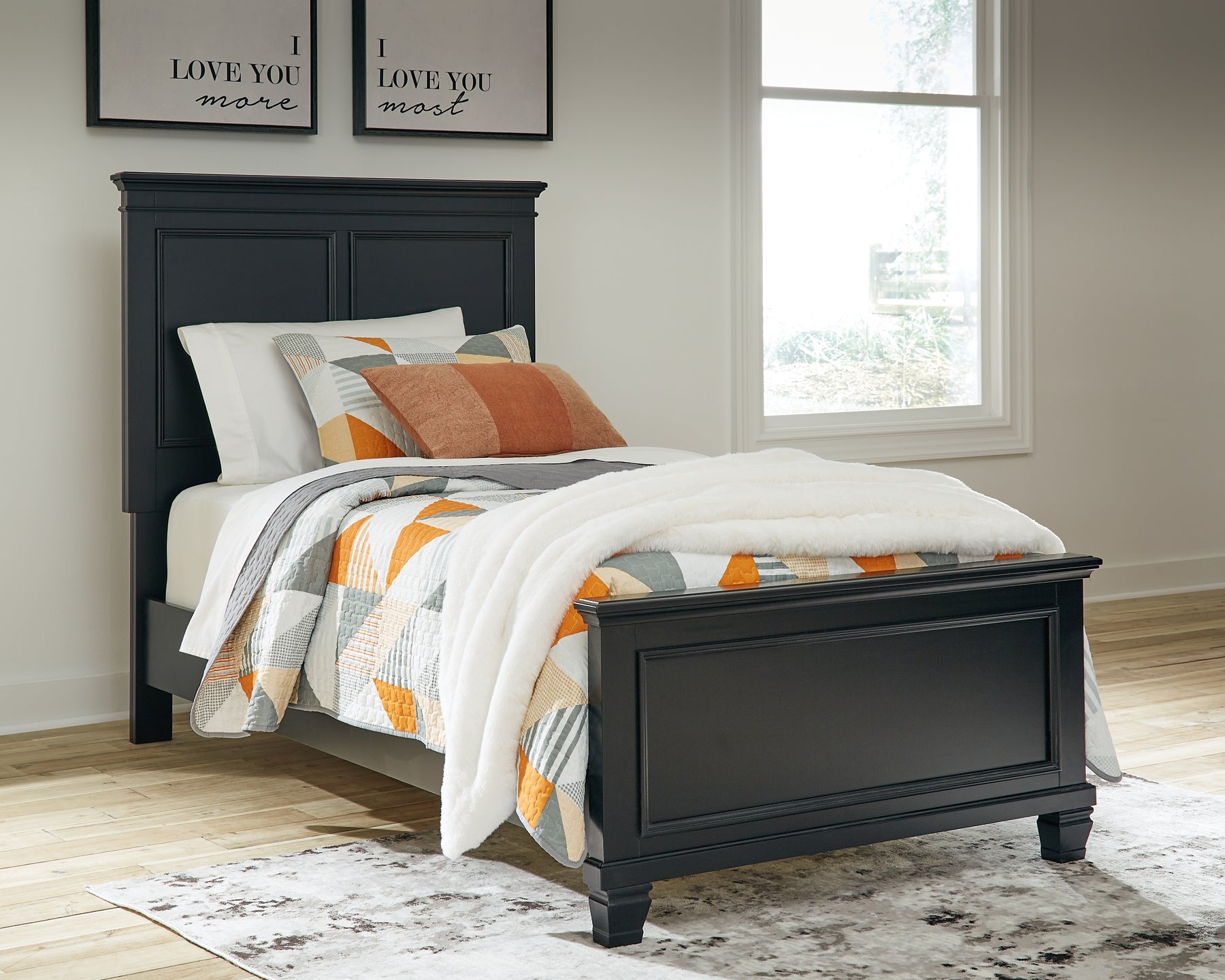 Lanolee Twin Panel Bed with Mirrored Dresser and 2 Nightstands at Towne & Country Furniture (AL) furniture, home furniture, home decor, sofa, bedding