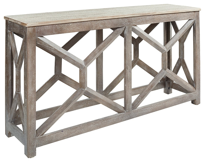 Lanzburg Console Sofa Table at Towne & Country Furniture (AL) furniture, home furniture, home decor, sofa, bedding