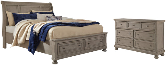 Lettner California King Sleigh Bed with Dresser at Towne & Country Furniture (AL) furniture, home furniture, home decor, sofa, bedding