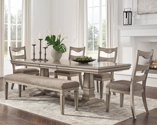 Lexorne Dining Table and 4 Chairs and Bench at Towne & Country Furniture (AL) furniture, home furniture, home decor, sofa, bedding